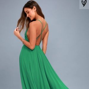 Lulu’s Mythical Kind of Love Green Maxi Dress